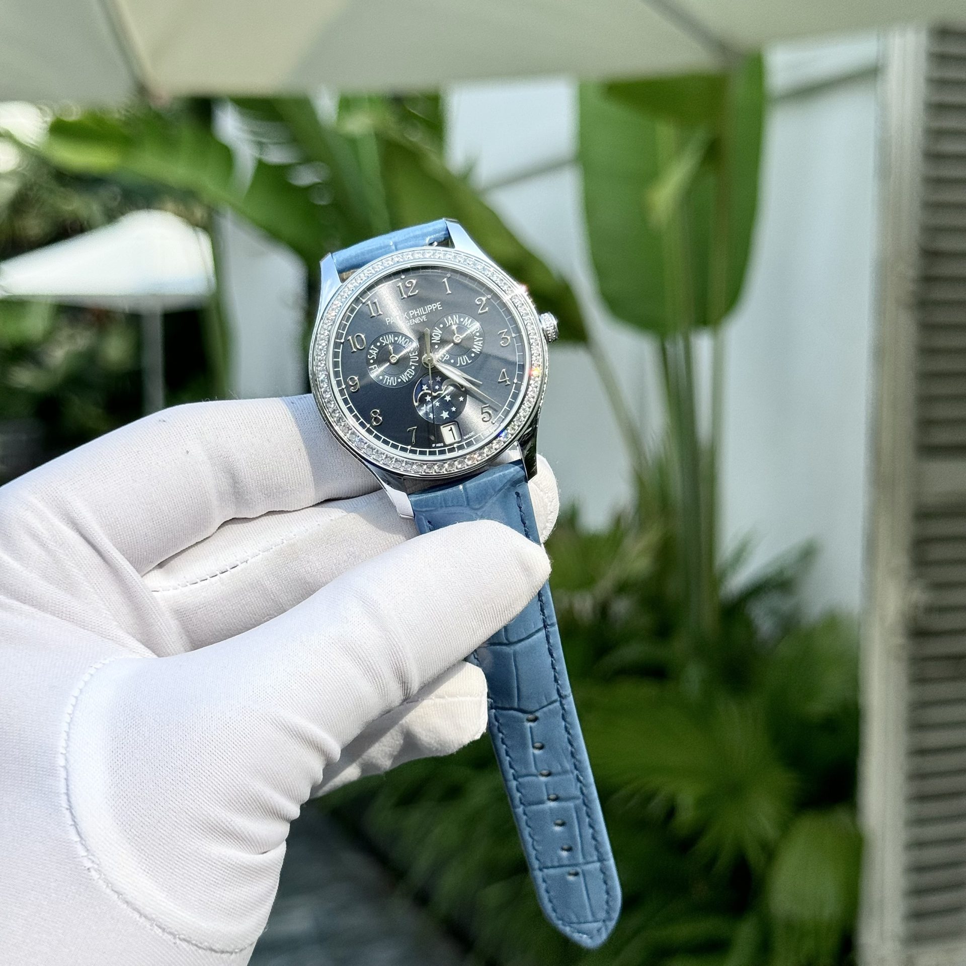 Patek Philippe Replica Watches Complications 4947G Blue Dial Leather Strap 38mm - Soul Replicas