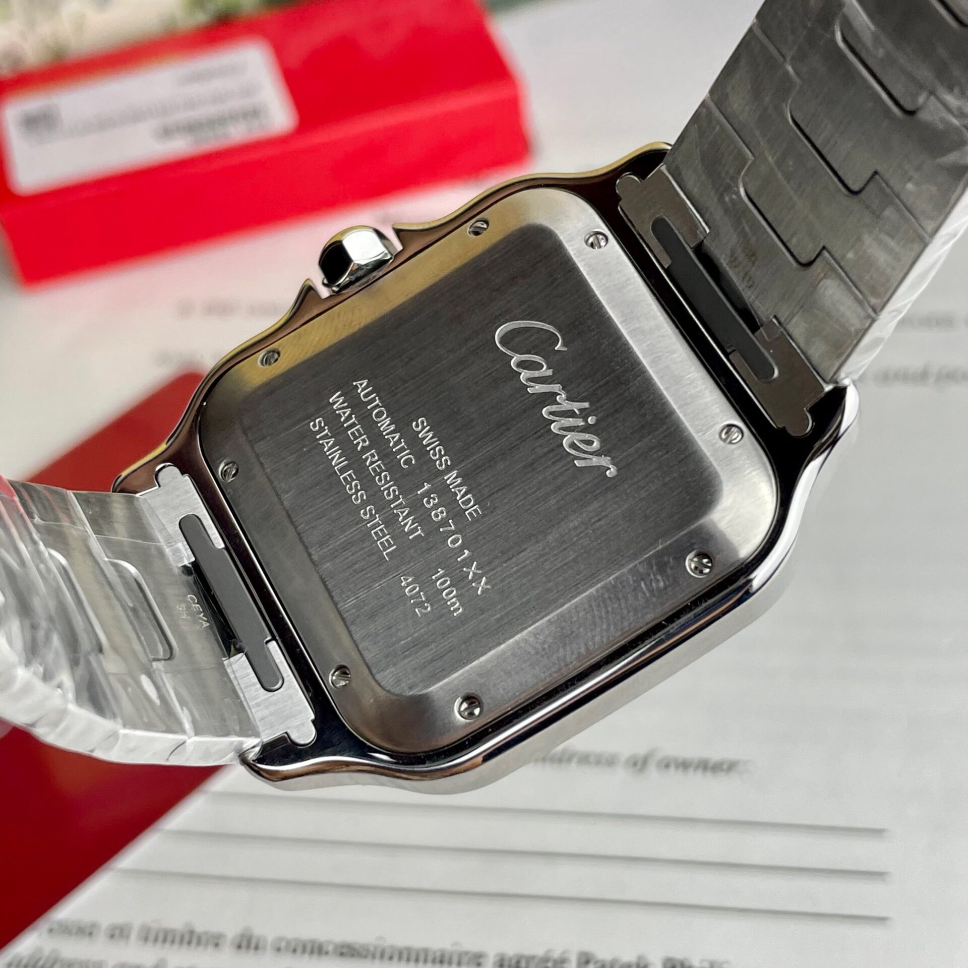 Cartier Santos WSSA0037 Replica 11 Watch Grey Dial BV Factory 39.8mm - Soul Replicas