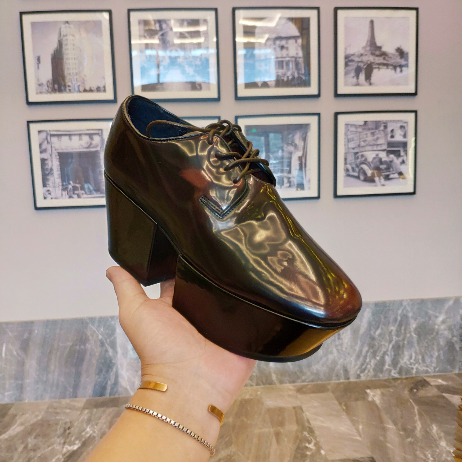 Prada Platform Lace-Ups Shoes Red For Women 2.75in/70mm Prada - Soul Replicas