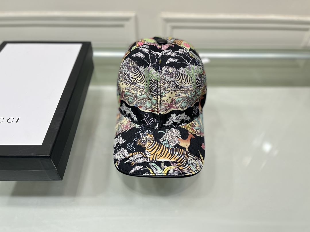 Gucci Canvas Baseball Hat Tiger Black Gucci Hat - Soul Replicas