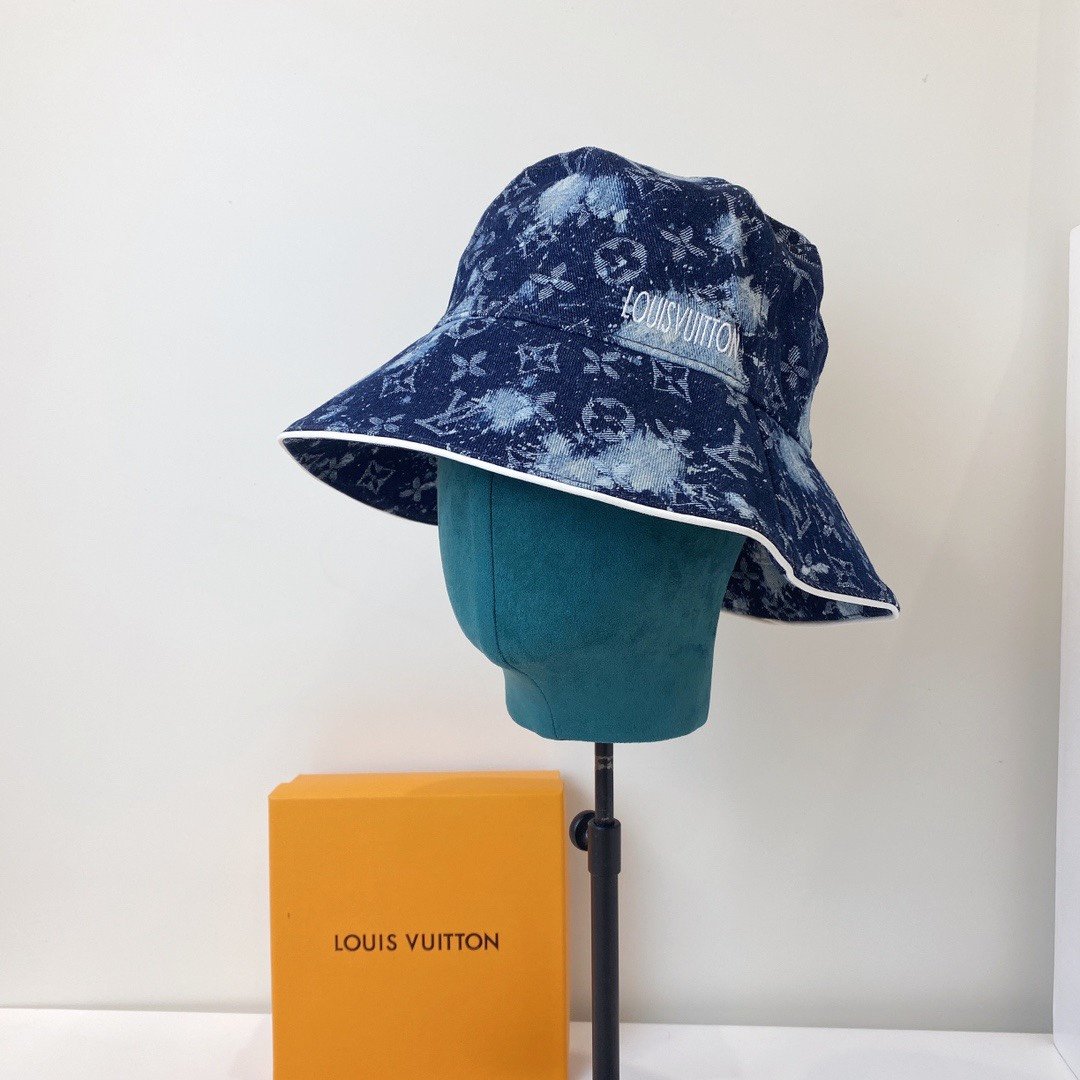 Louis Vuitton Monogram Bucket Hat Navy LV Hat - Soul Replicas