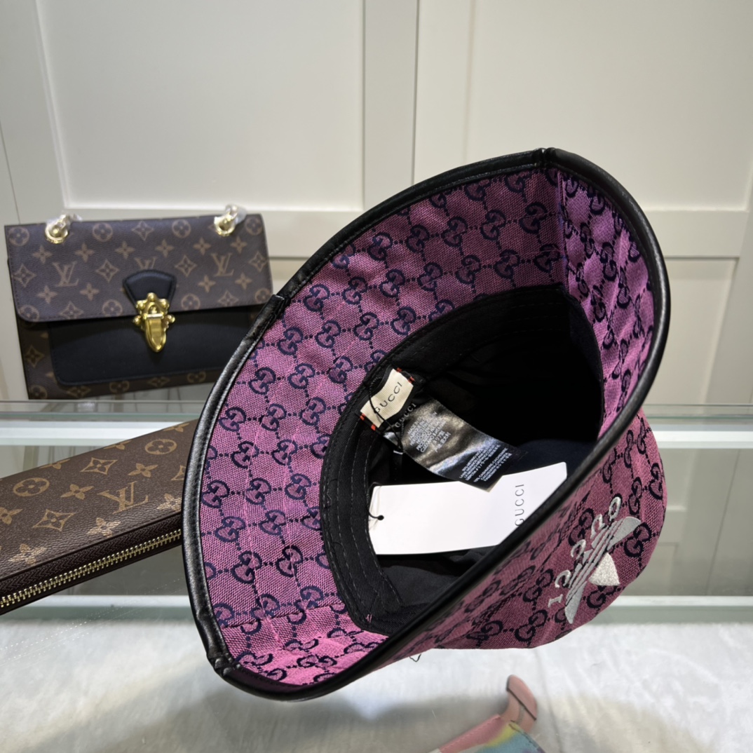Gucci x Adidas Bucket Hat Purple Gucci Hat - Soul Replicas