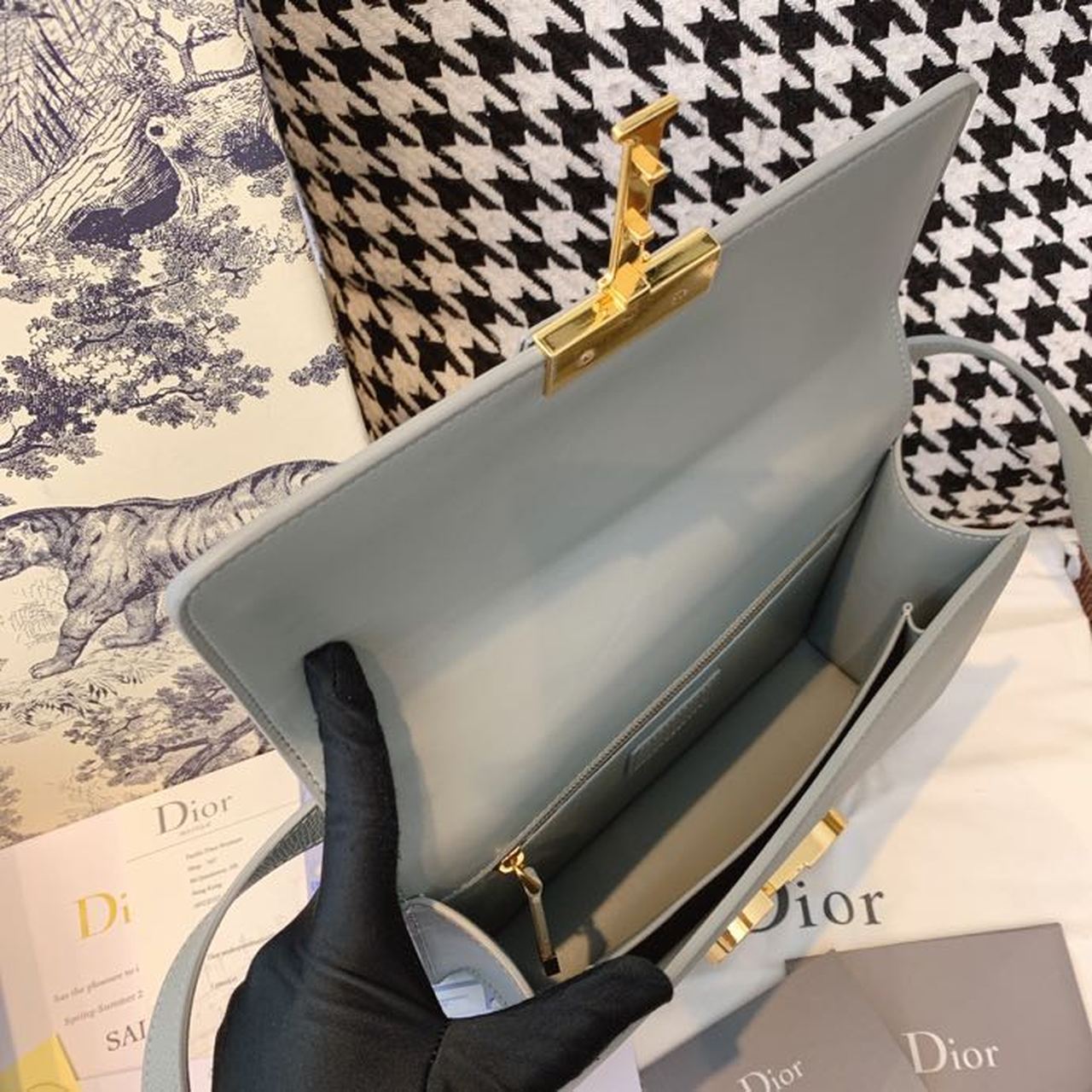 Christian Dior Medium 30 Montaigne Bag Blue-Gray Box For Women 24cm/9in CD - Soul Replicas