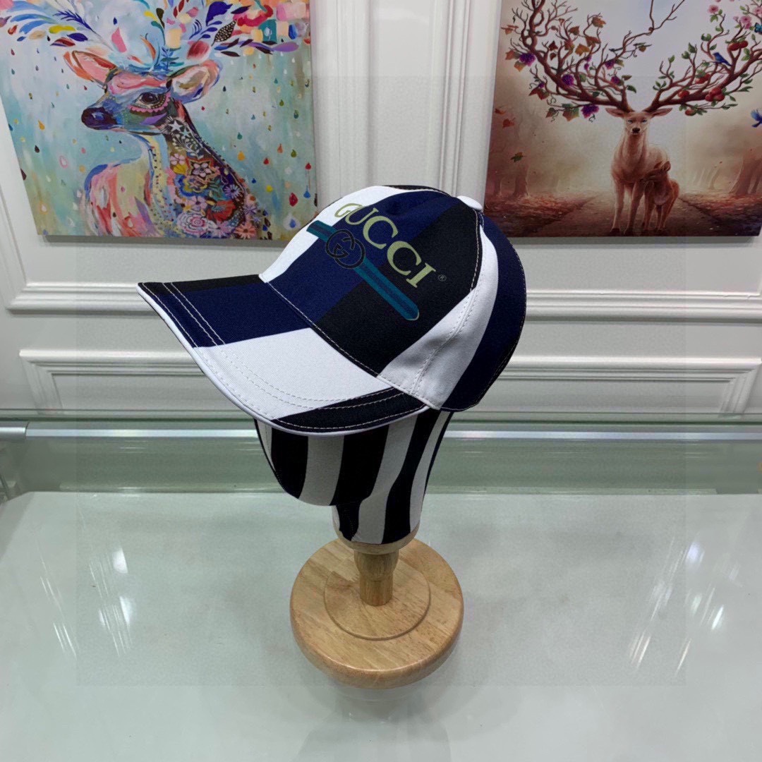 Gucci Canvas Baseball Hat White/Blue Gucci Hat - Soul Replicas