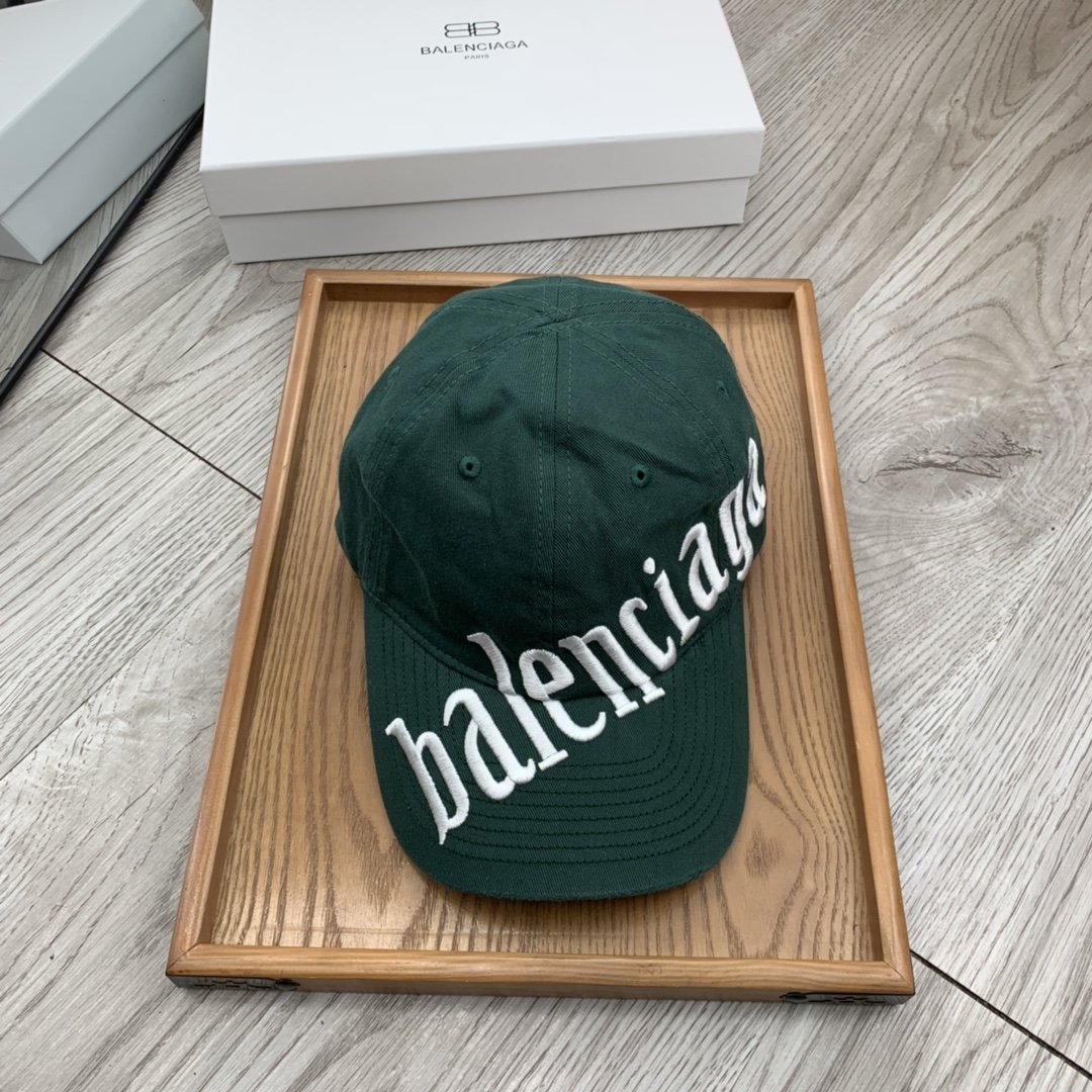 Balenciaga Diagonal Cap In Green - Soul Replicas