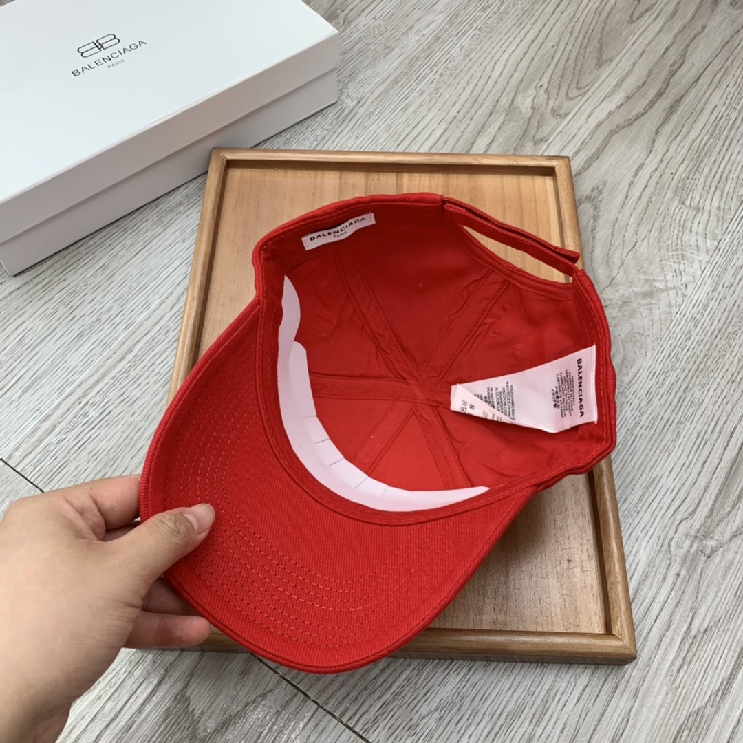 Balenciaga Logo Front Cap In Red - Soul Replicas