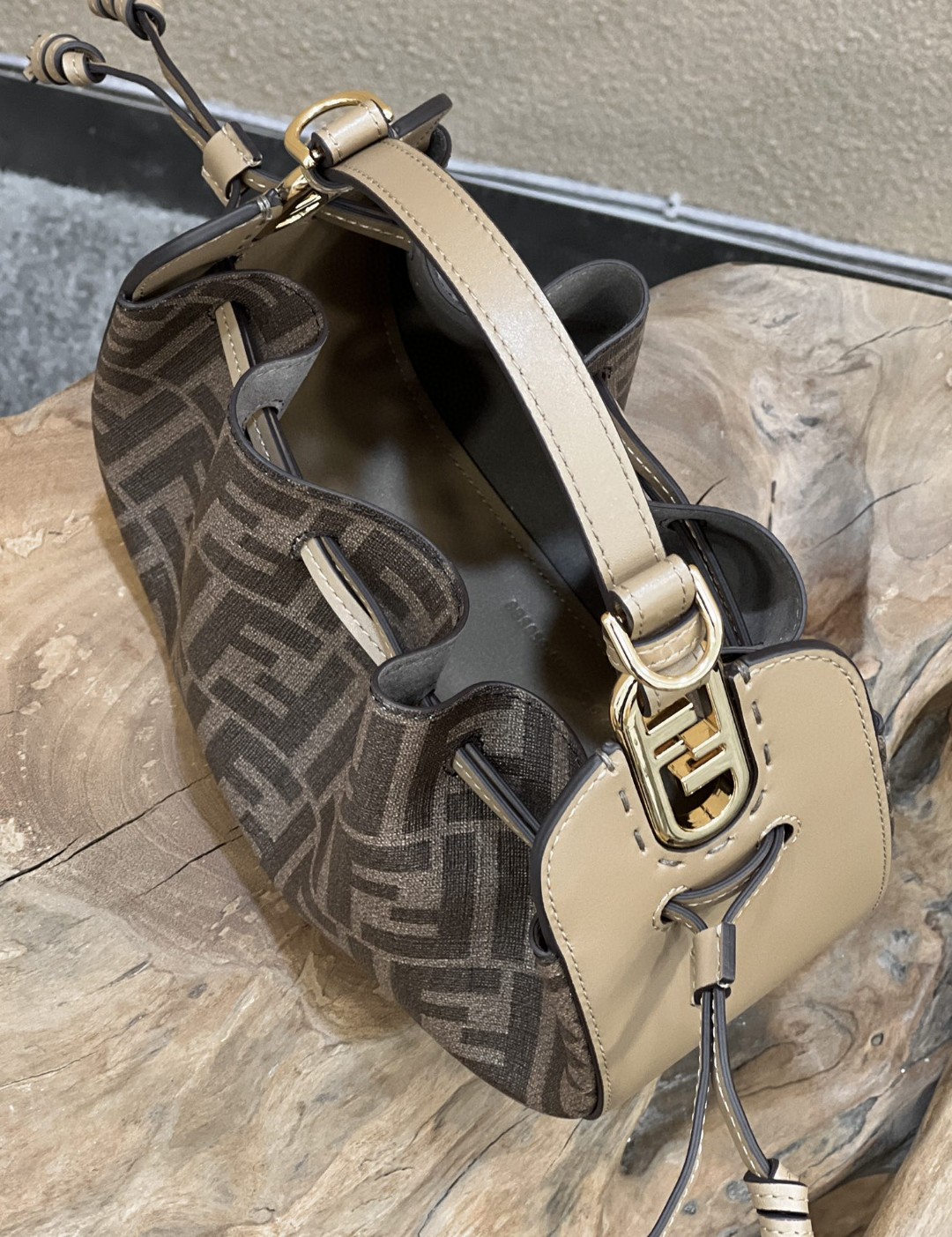 Fendi Pomodorino Brown FF Fabric Mini Bag For Woman 17cm/6.5in 8BS059AHWVF1GE3 - Soul Replicas