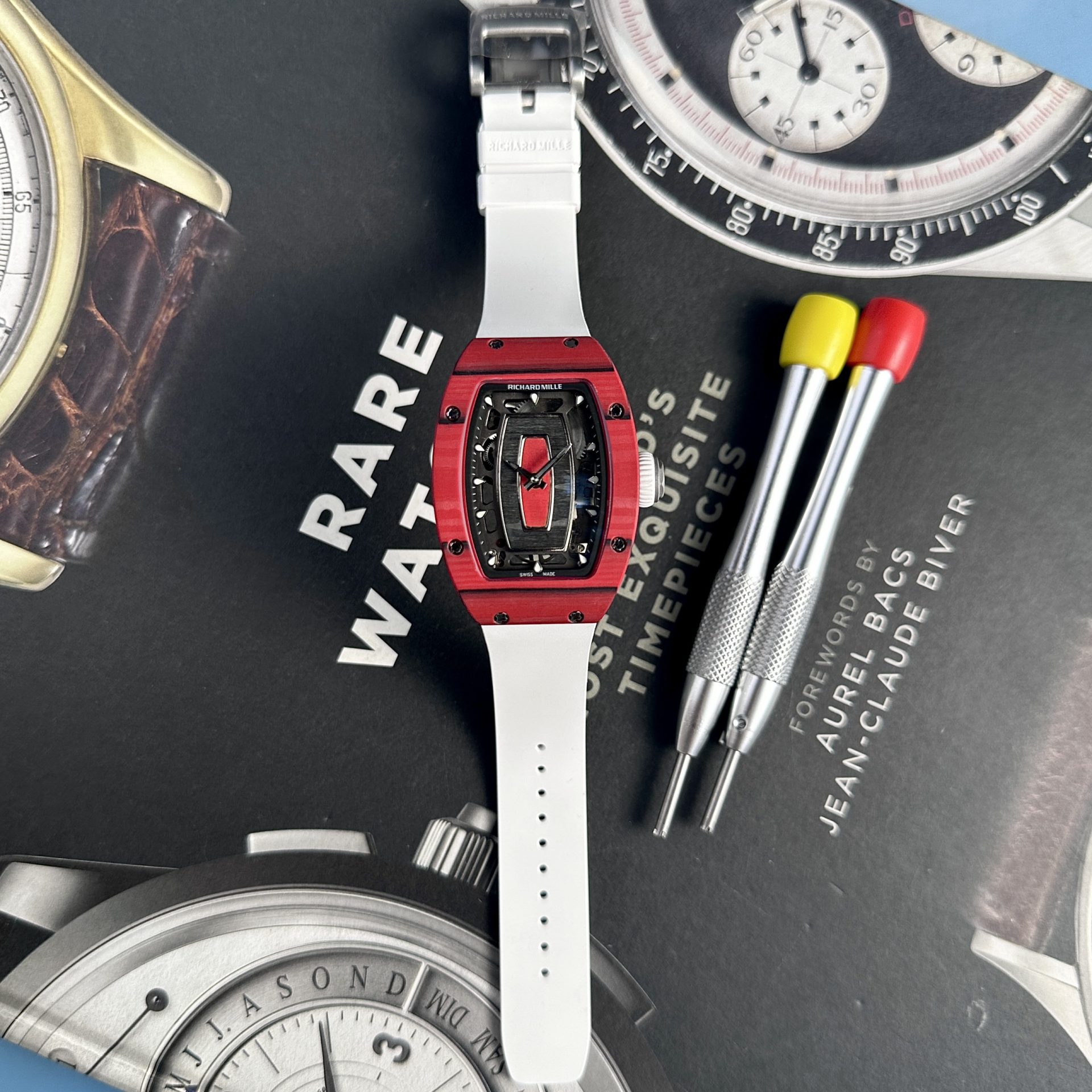 Richard Mille Best Replica Watch RM07-01 Red Carbon Rubber Strap 32x46mm - Soul Replicas