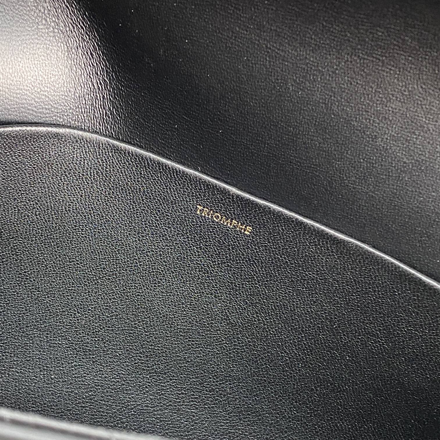 Celine Triomphe Shoulder Bag Black For Women 8in/20cm  - Soul Replicas