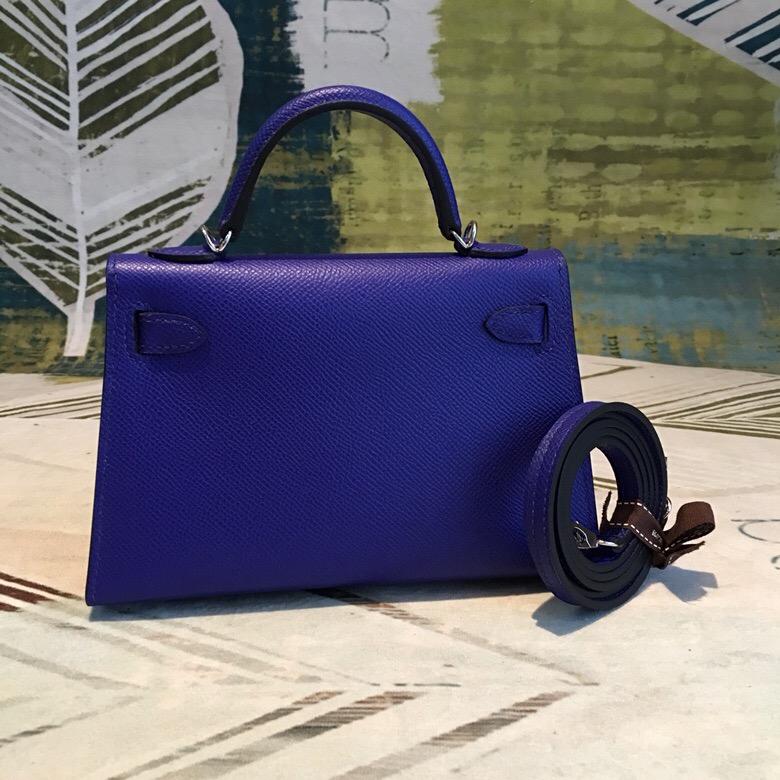 Hermes Mini Kelly Dark Violet For Women Silver Toned Hardware 7.5in/19cm - Soul Replicas