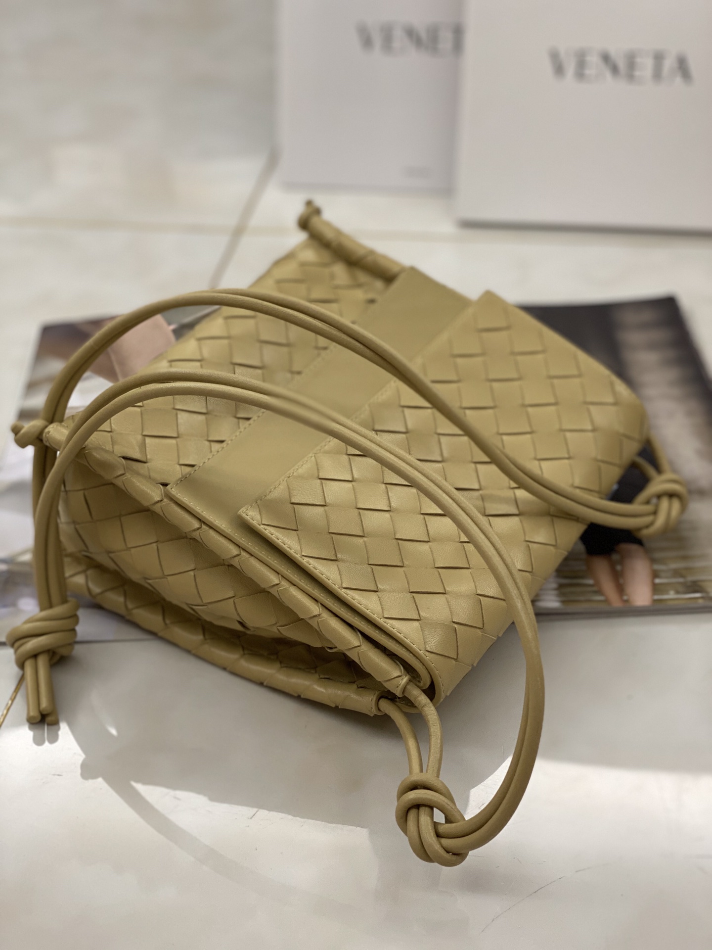 Bottega Veneta Backpack Beige. For Women. Women-s Bags 8.9in/22.5cm - Soul Replicas