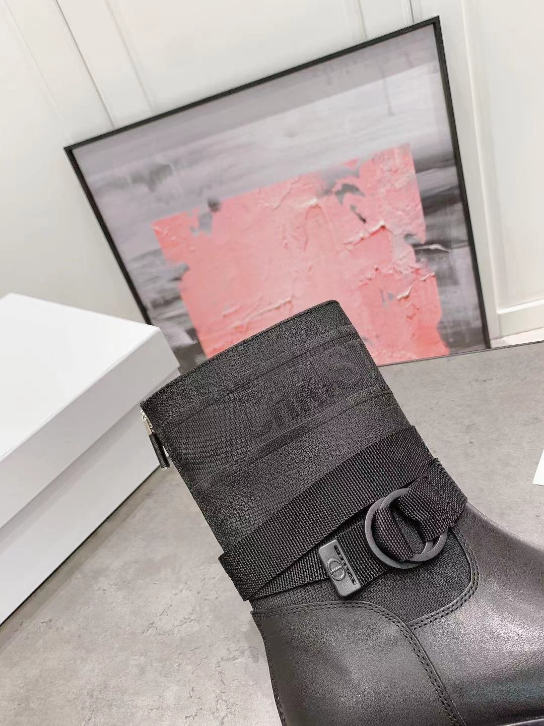 Christian Dior D-Major Boot Taupe And Black Technical Fabric Black For Women CD - Soul Replicas