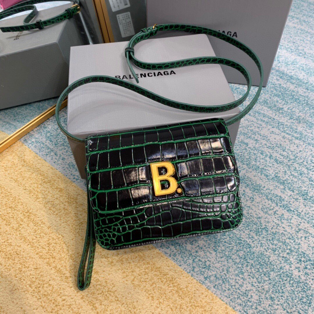 Balenciaga Bolso Bandolera B In Dark Green. For Women. Women-s Bags 7in/18cm - Soul Replicas