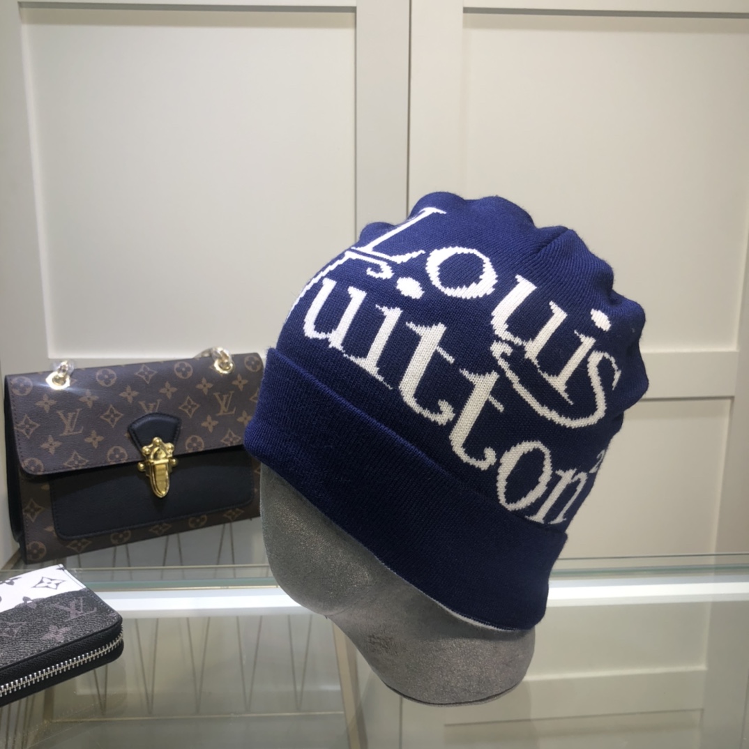 Louis Vuitton Beanie In Dark Blue LV Headwear - Soul Replicas