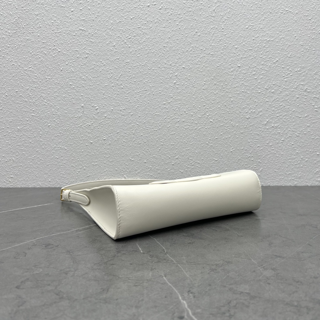 Celine Cuir Triomphe Shoulder Bag White For Women 9.4in/24cm - Soul Replicas