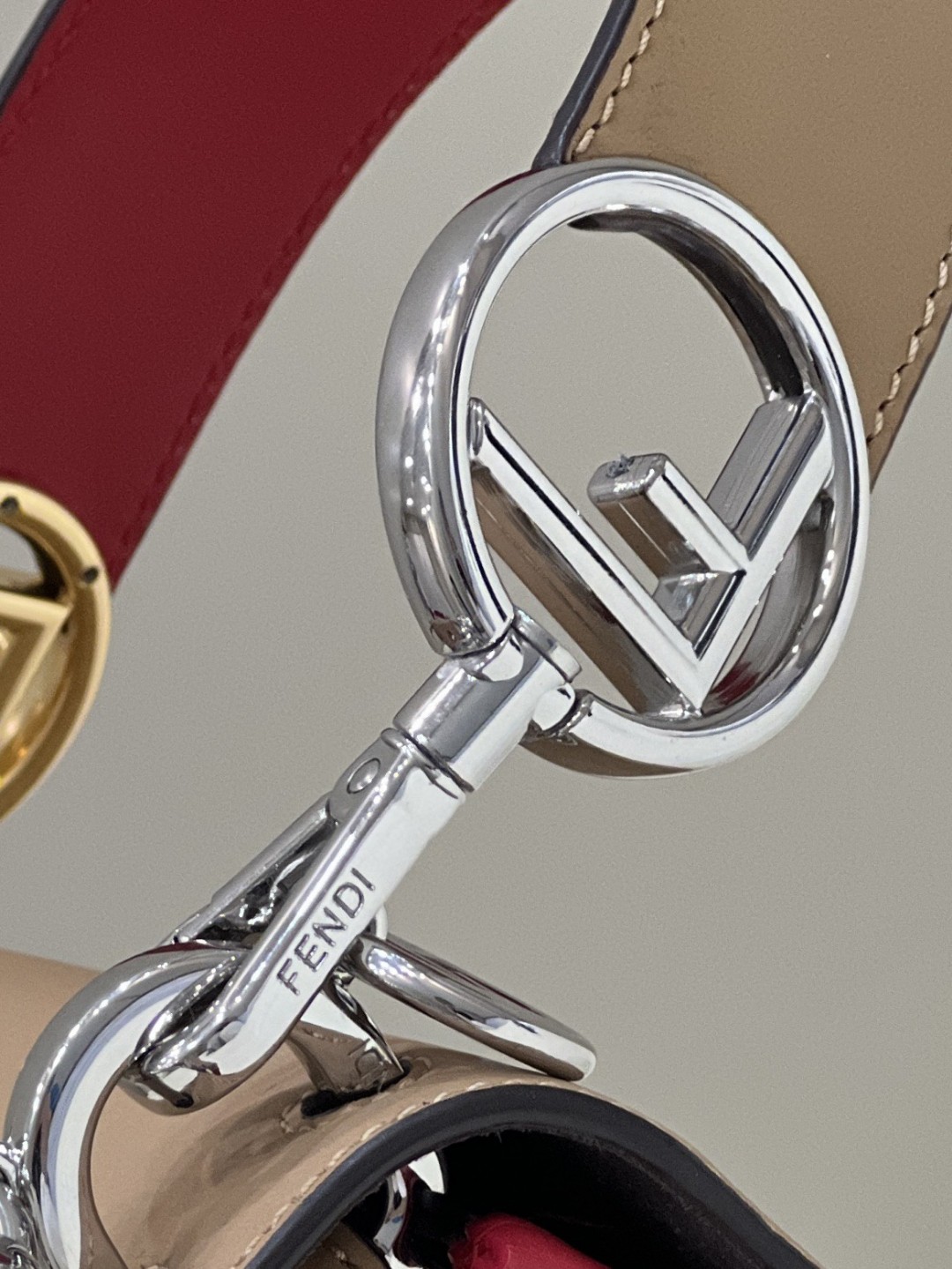 Fendi Kan I F Medium Brown and Red Bag For Woman 18cm/7in - Soul Replicas