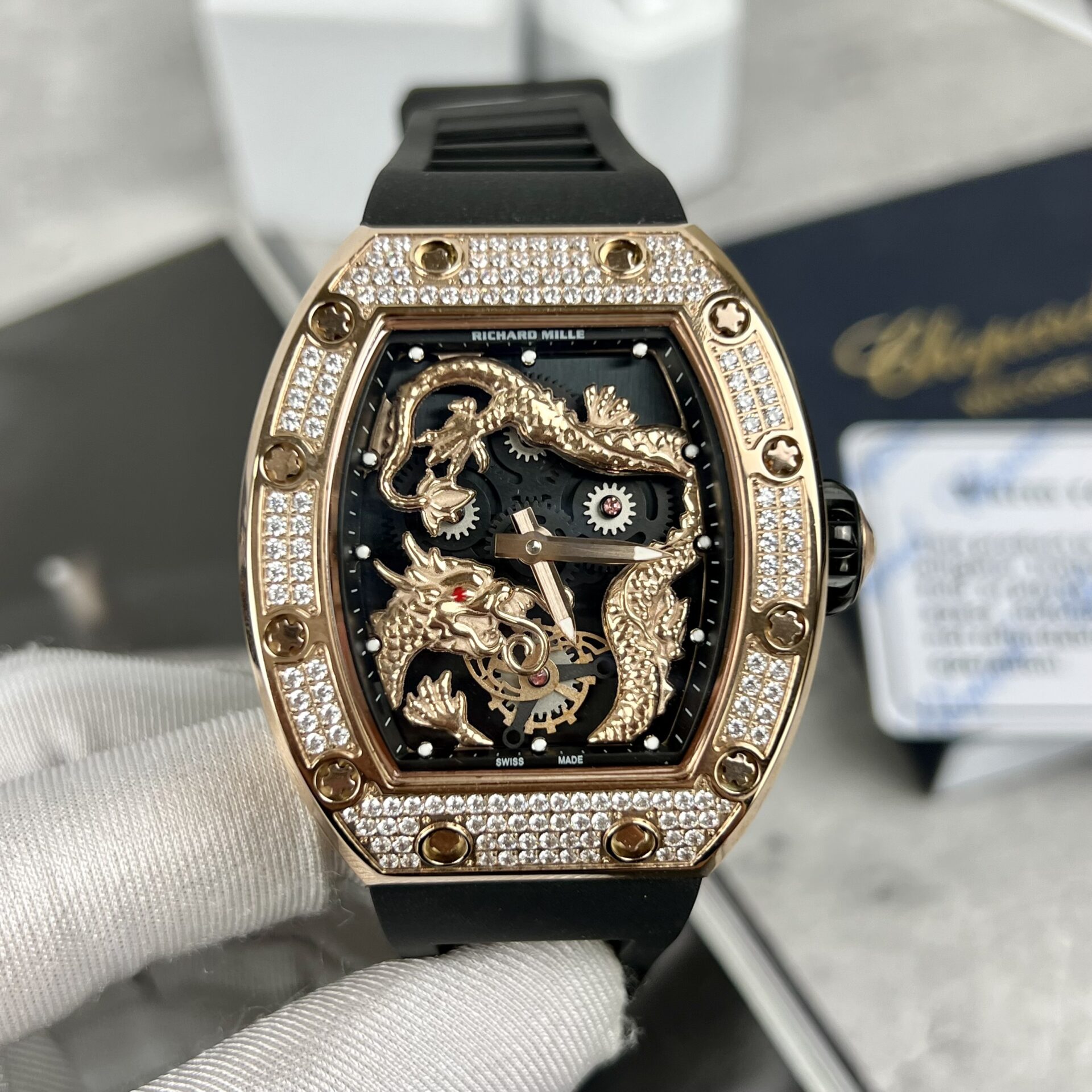 Richard Mille RM057 Jackie Chan Replica Watch With Full Diamonds 44mm - Soul Replicas