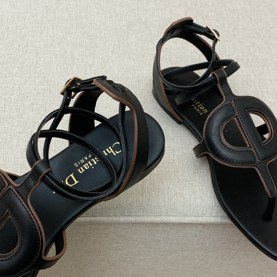 Christian Dior D Club Sandal Black For Women CD - Soul Replicas