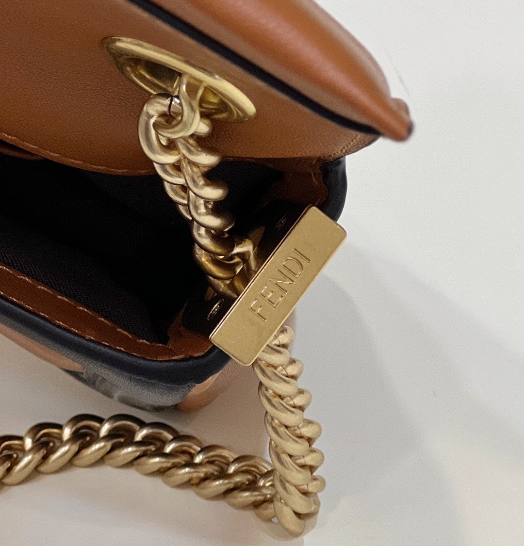 Fendi Baguette Chain Brown and Black Bag For Woman 19cm/7.5in - Soul Replicas