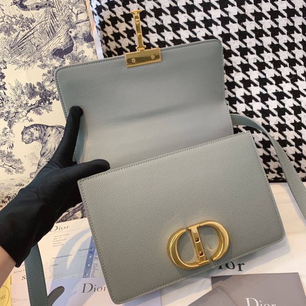 Christian Dior Medium 30 Montaigne Bag Blue-Gray Box For Women 24cm/9in CD - Soul Replicas