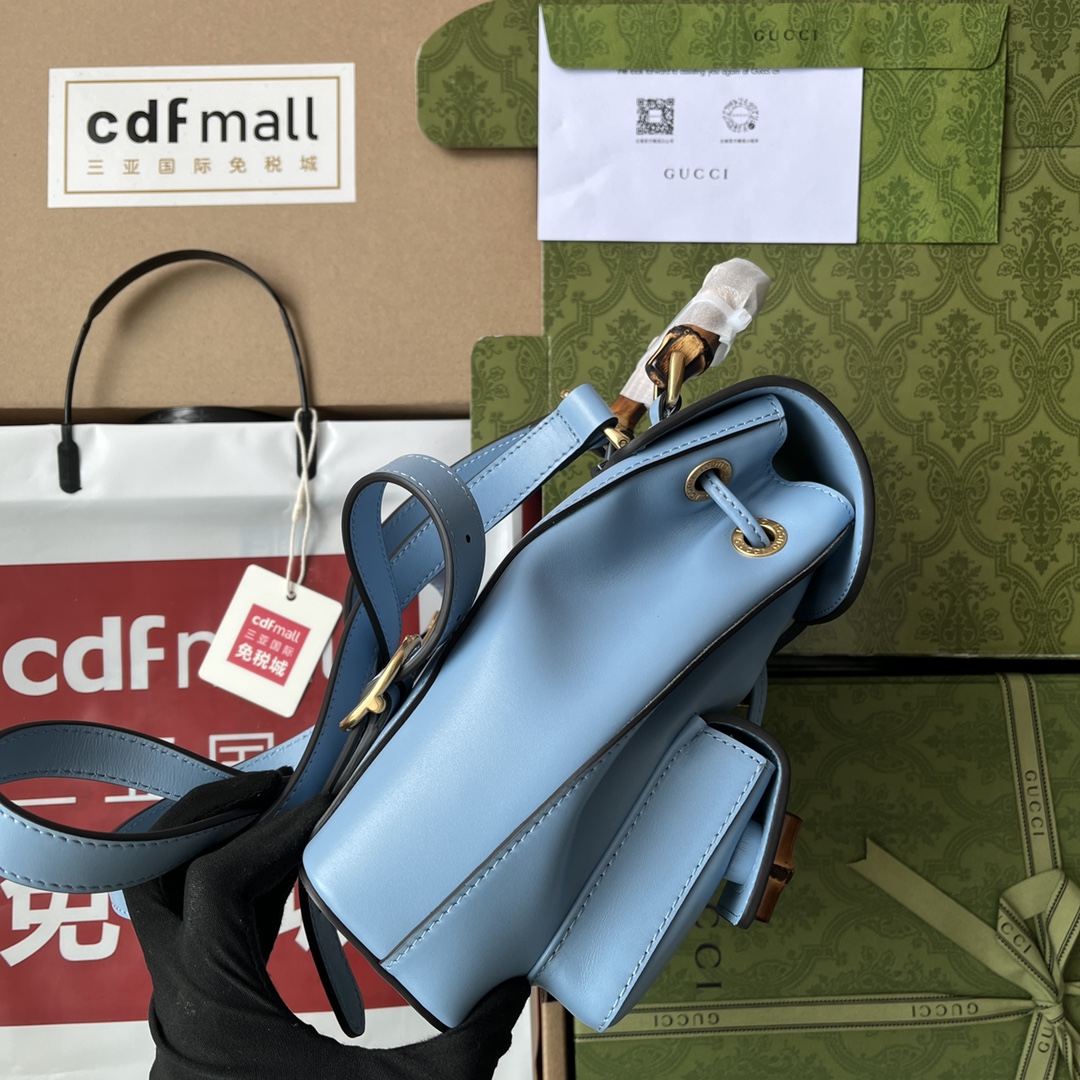 Gucci Bamboo Small Backpack Blue For Women. Women-s Bags 8.6in/22cm Gucci ‎‎702101 UZY0T 4338 - Soul Replicas