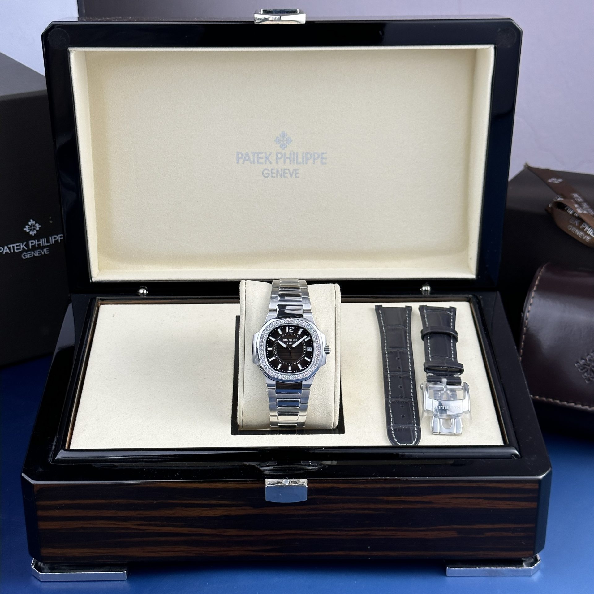 Patek Philippe Replica Watches Nautilus 7010 Womens Black Dial 32mm - Soul Replicas