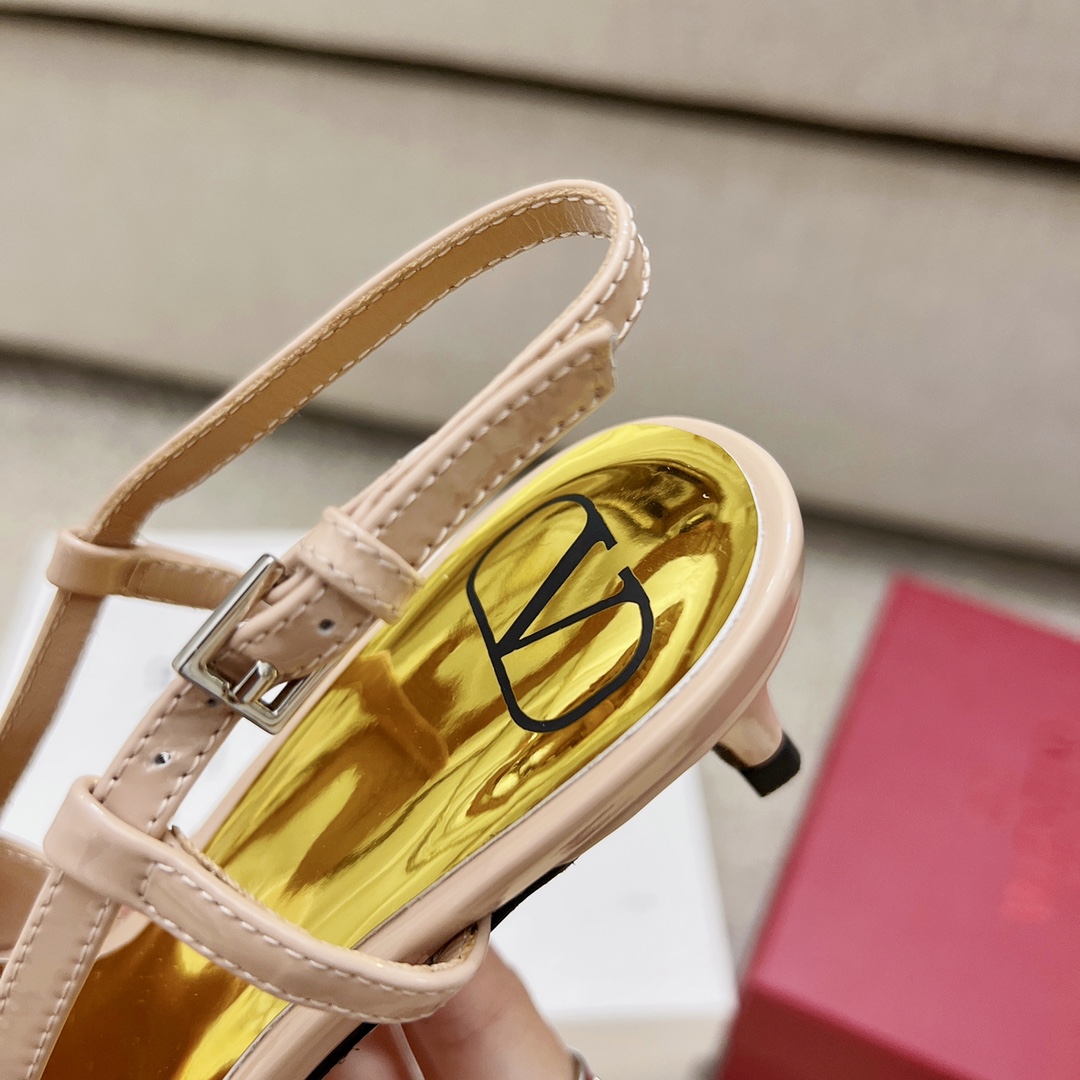 Valentino Garavani One Stud Patent Slingback Pump With Maxi Stud Light Pink For Women - Soul Replicas