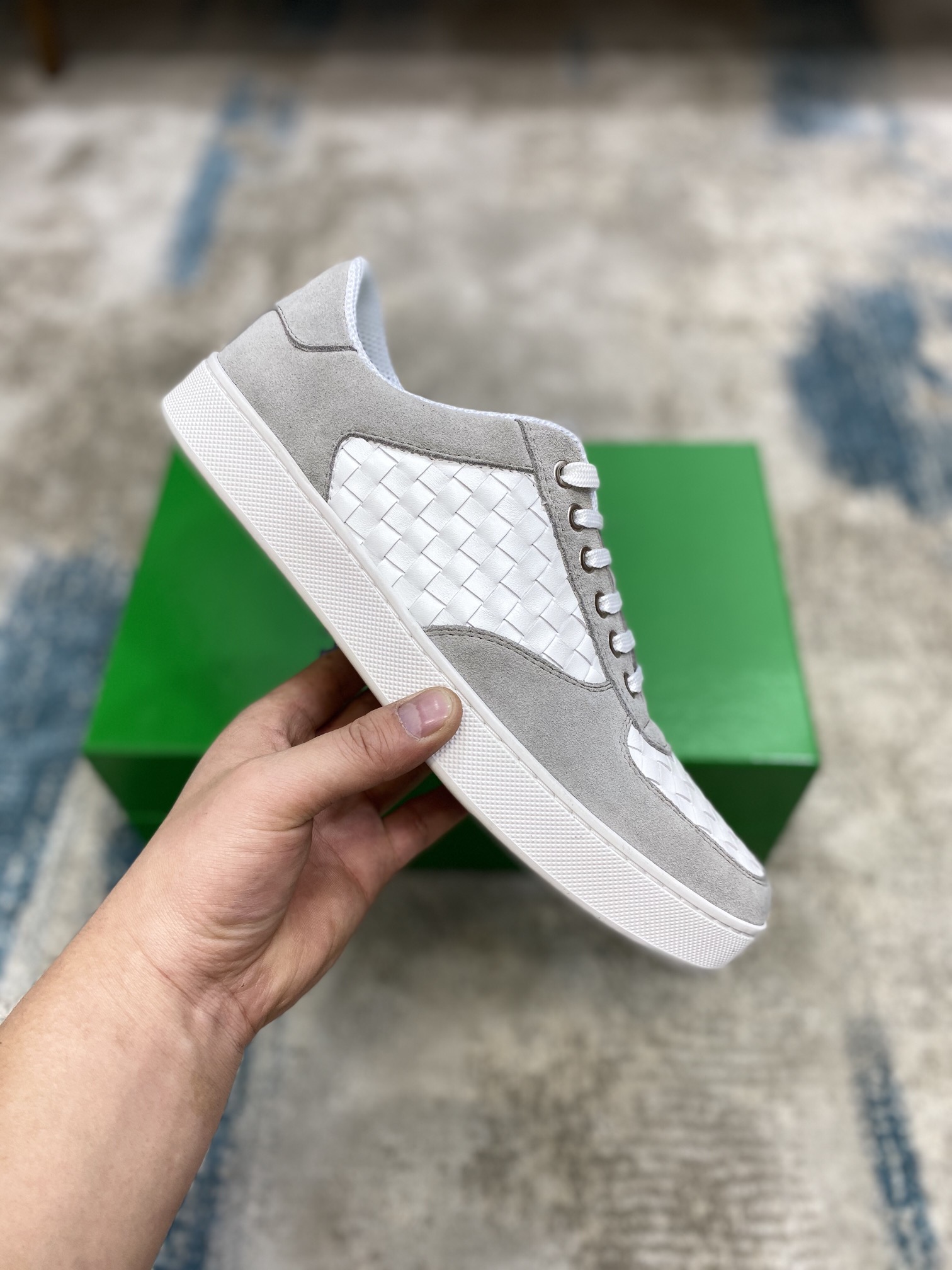 Bottega Veneta Men's With Wave Line Sneakers Grey For Men - Soul Replicas