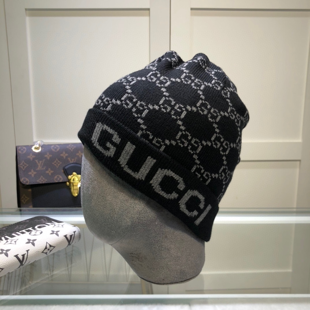 Gucci Beanie Cashmere In Black - Soul Replicas