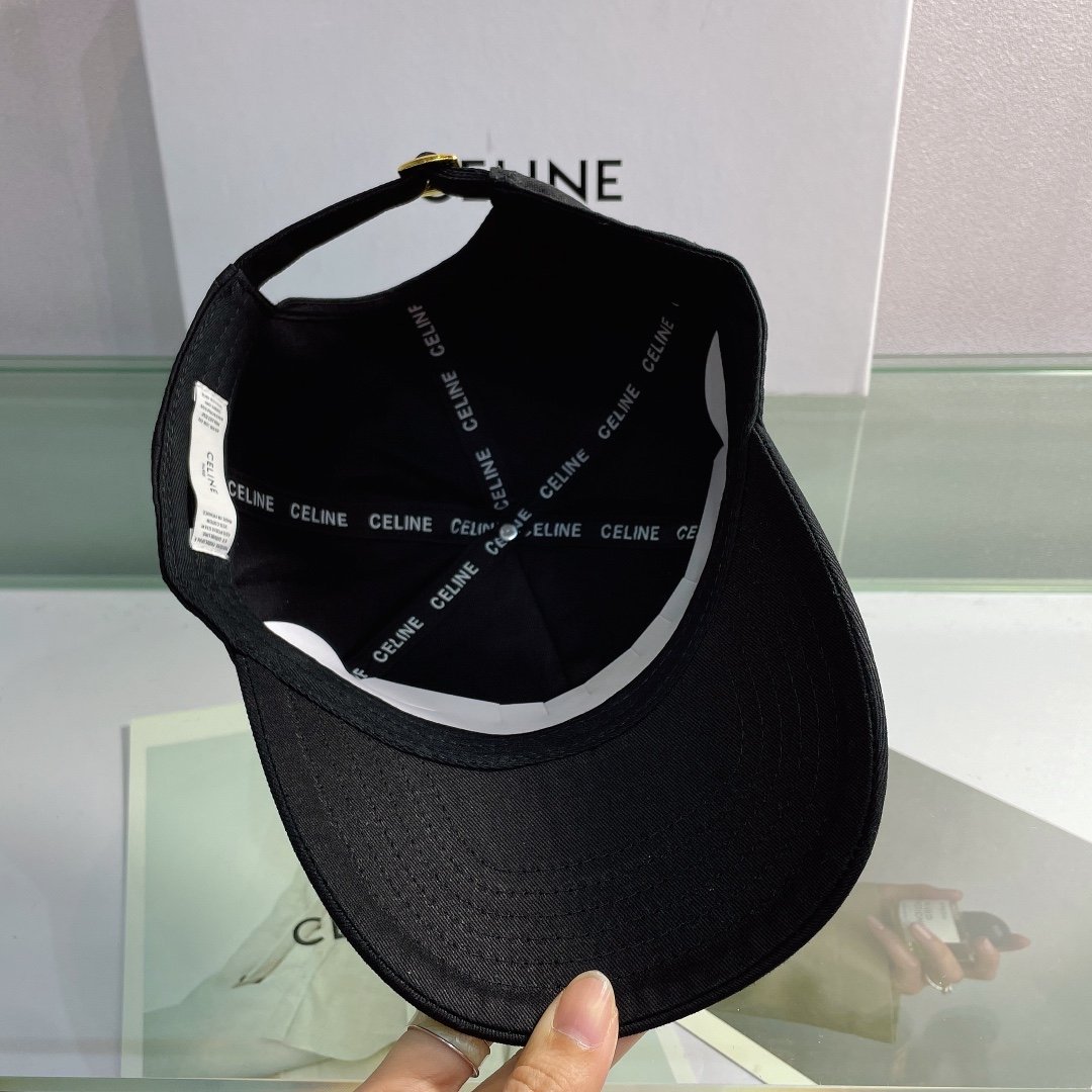 Celine Baseball Cap In Cotton Black - Soul Replicas