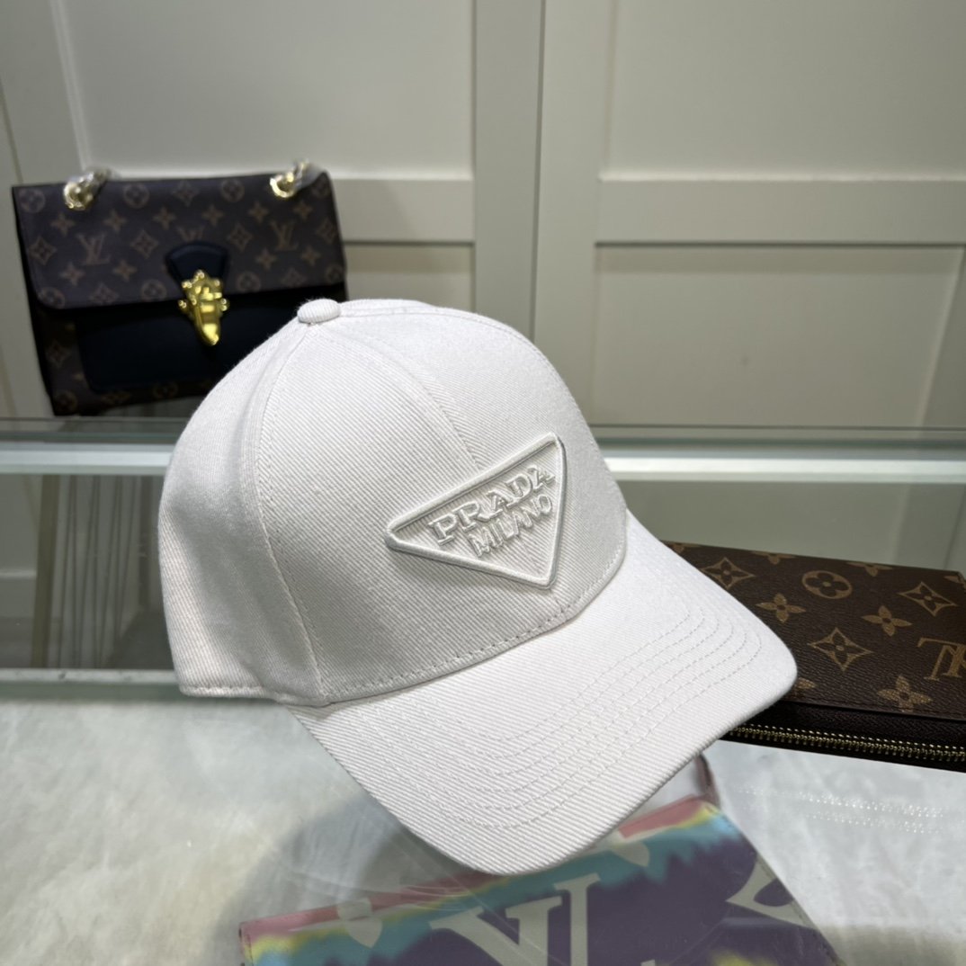 Prada Drill Baseball Cap White Prada Cap - Soul Replicas