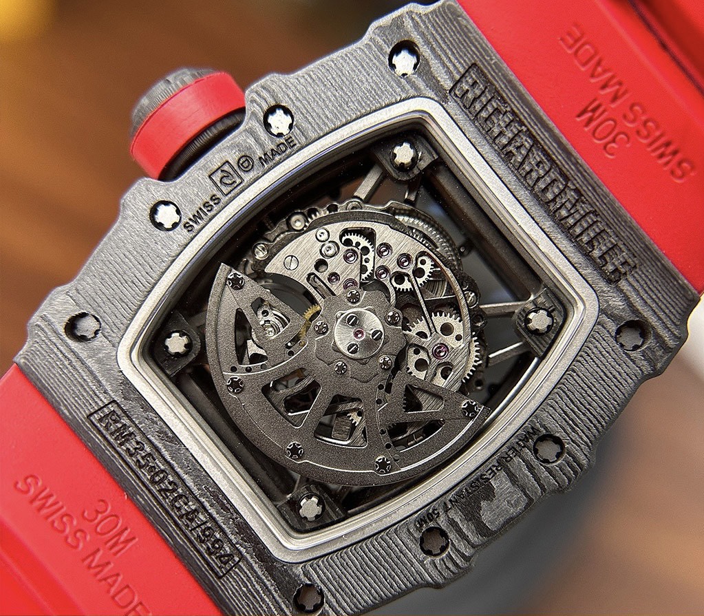 Richard Mille RM35-02 Replica Watch Skeleton Red Rubber Strap 44mm - Soul Replicas