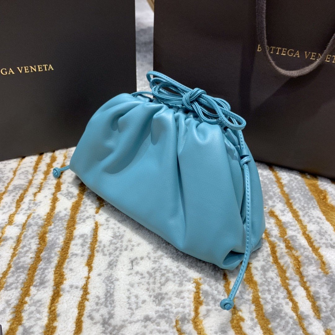 Bottega Veneta Mini Pouch For Women 8.6in/22cm In Blue - Soul Replicas