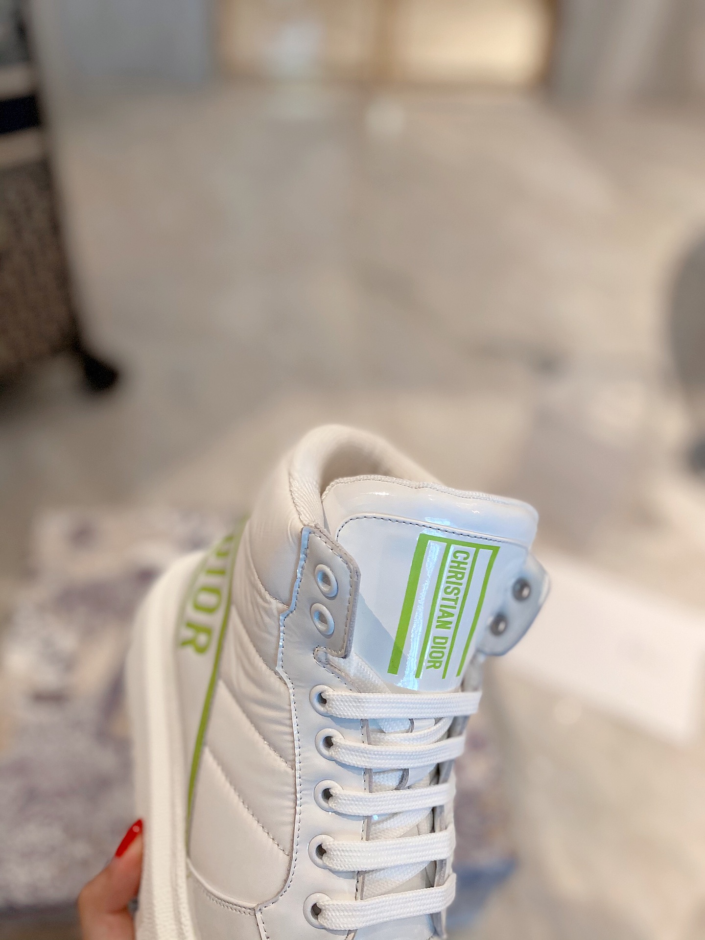 Christian Dior D-Player Patent-Trim White/Green For Women CD - Soul Replicas