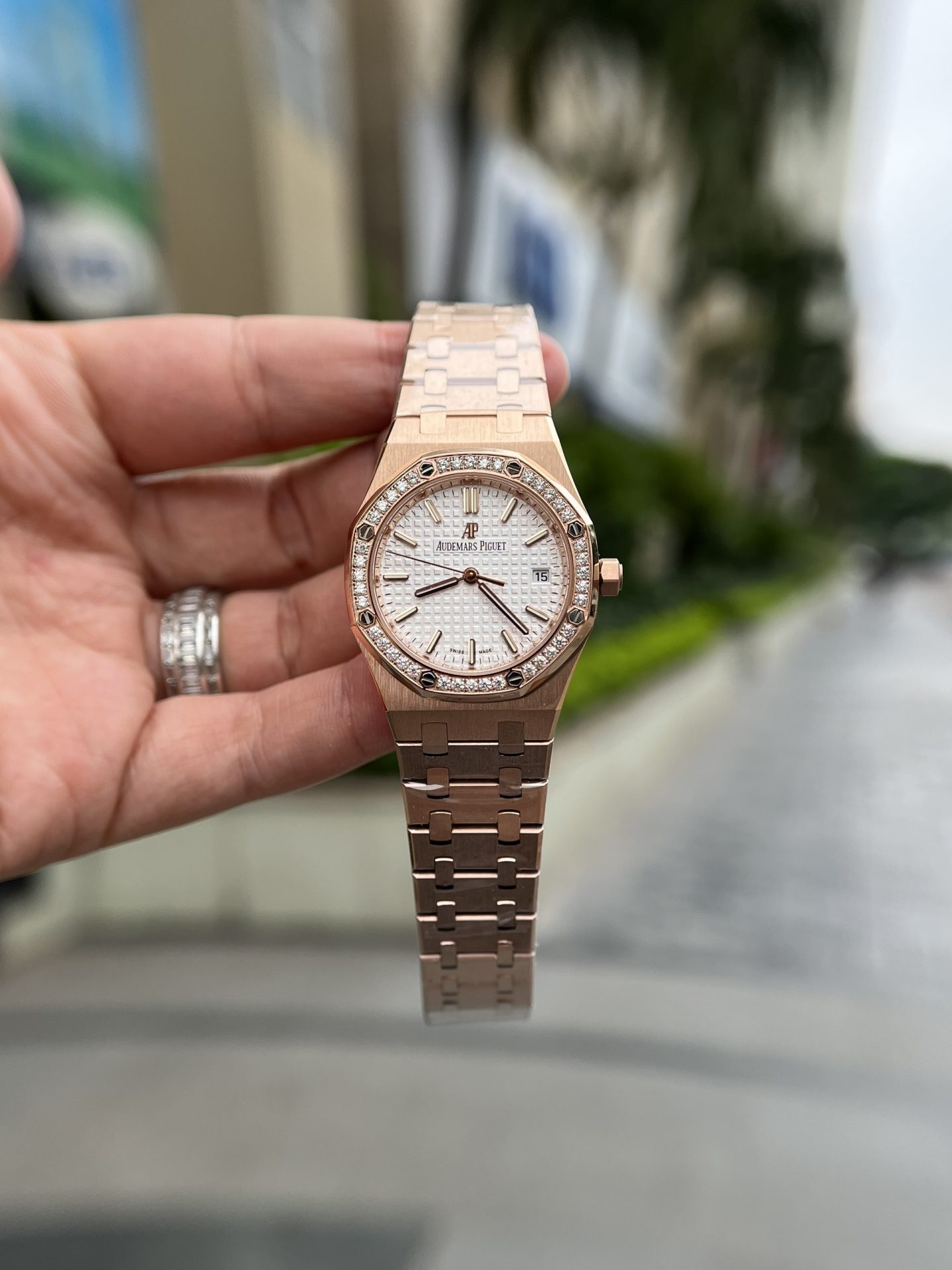 Audemars Piguet Fake Watch Royal Oak Rose Gold White Dial 34mm - Soul Replicas