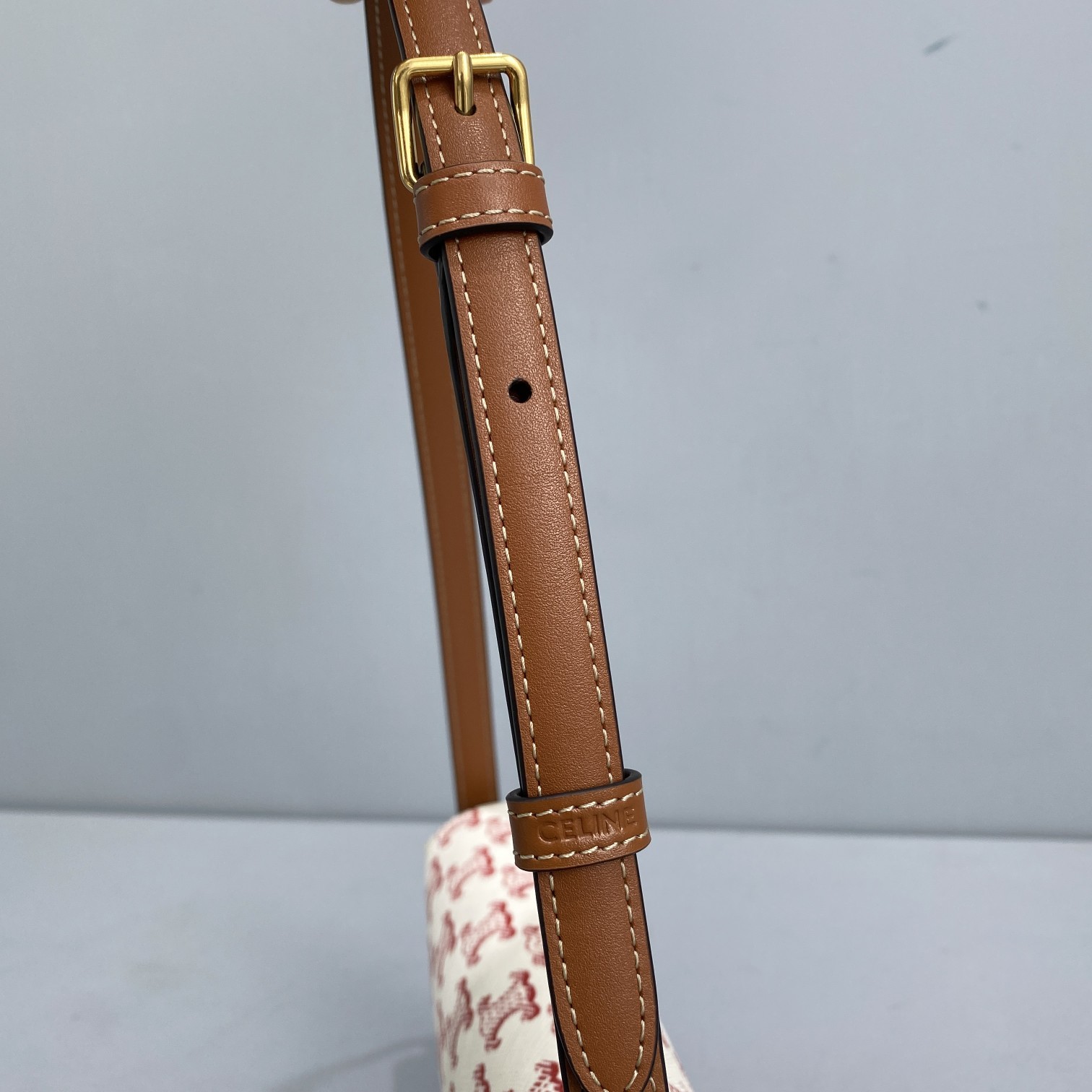 Celine Triomphe Shoulder Bag In Triomphe Canvas  Red For Women 8in/20cm 194142CUZ.27ED - Soul Replicas