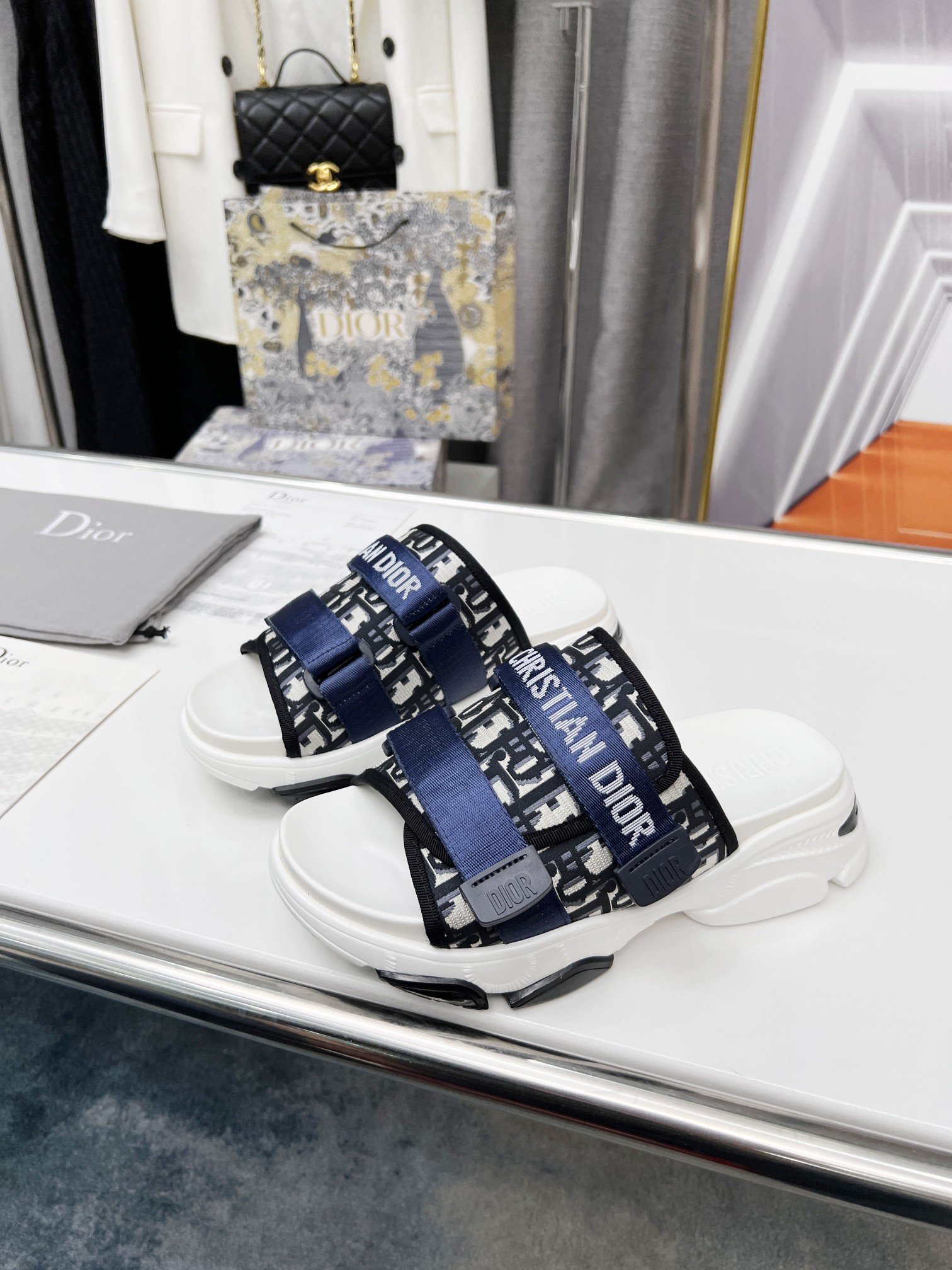 Christian Dior Women's D-Wander Slide Blue For Women CD KCQ351OBY_S56B - Soul Replicas