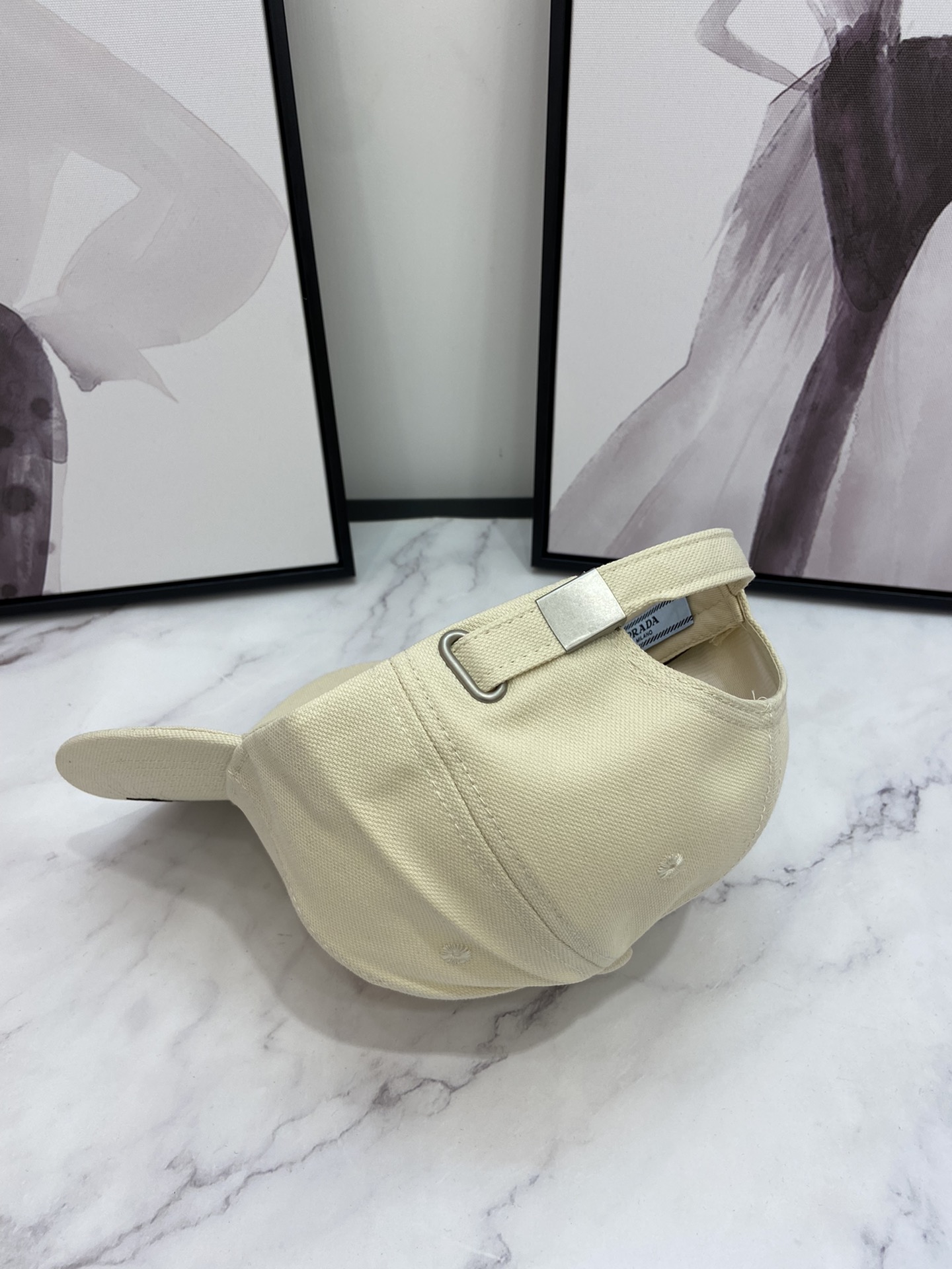 Prada Drill Baseball Cap Beige Prada Cap - Soul Replicas