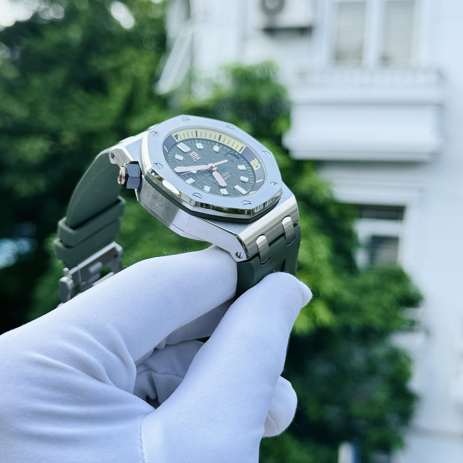 Audemars Piguet Replica Watches Royal Oak 15720ST Green Dial IP Factory 42mm - Soul Replicas