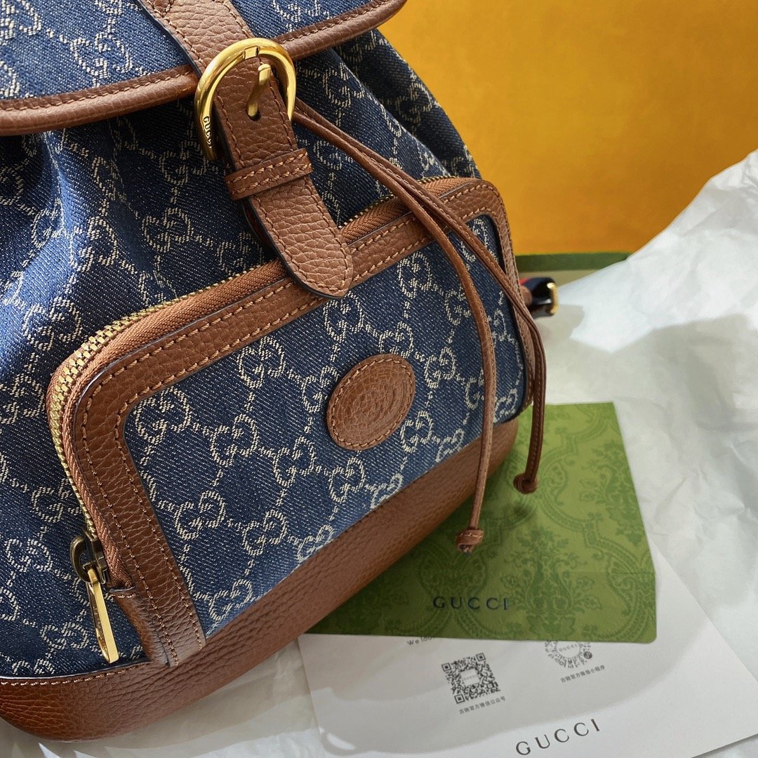 Gucci Backpack With Interlocking G Blue For Women. Women-s Bags 11.8in/30cm Gucci - Soul Replicas