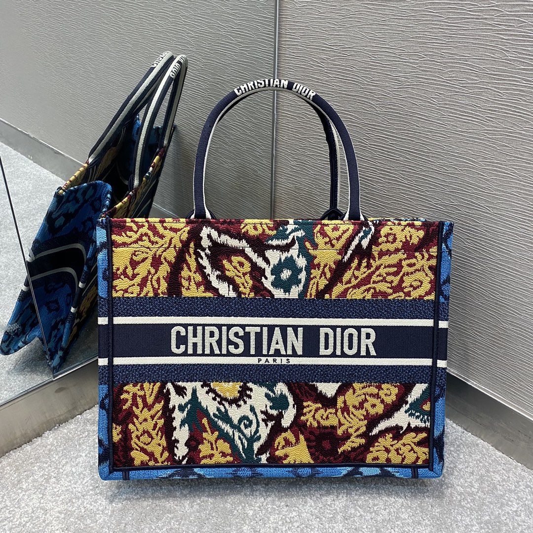 Christian Dior Medium Dior Book Tote Multicolor Orange For Women 14in/36cm CD - Soul Replicas