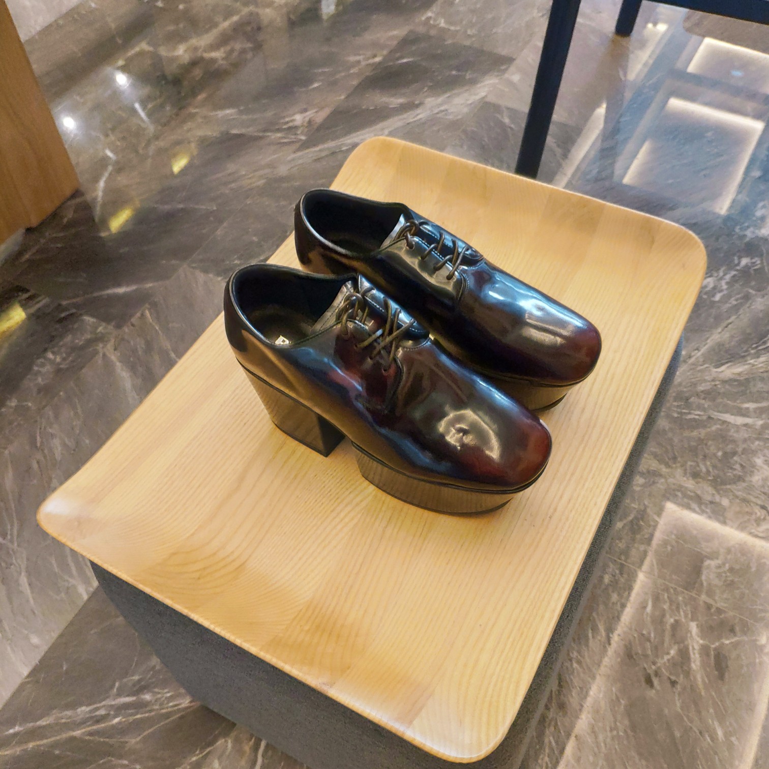 Prada Platform Lace-Ups Shoes Red For Women 2.75in/70mm Prada - Soul Replicas