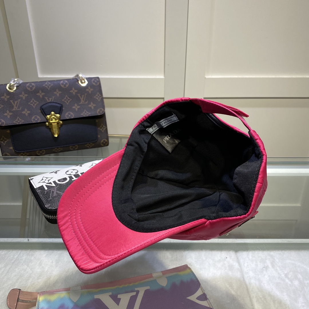 Prada Drill Baseball Cap Dark Pink Prada Cap - Soul Replicas