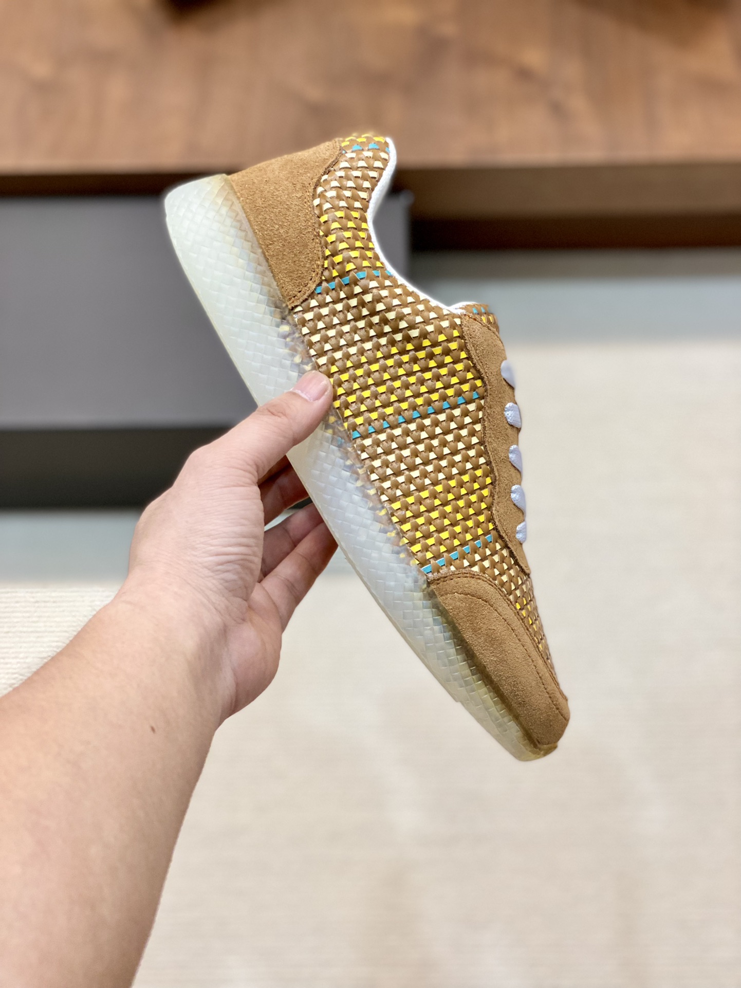 Bottega Veneta Men's Knit Sneakers Yellow For Men - Soul Replicas