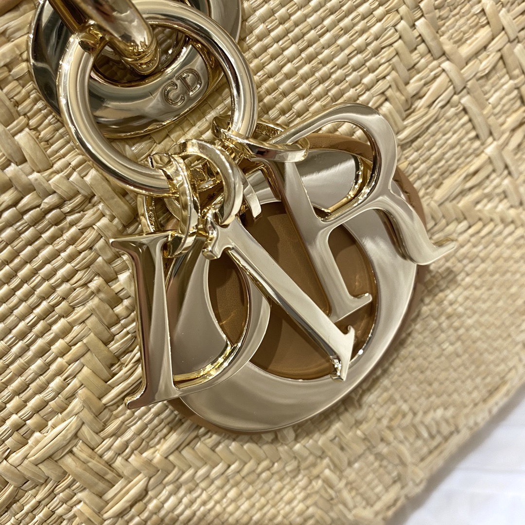 Christian Dior Lady D-Joy Bag Natural Cannage Raffia. Brown. For Women Women-s Handbags. 26cm CD M0540OMBD_M925 - Soul Replicas