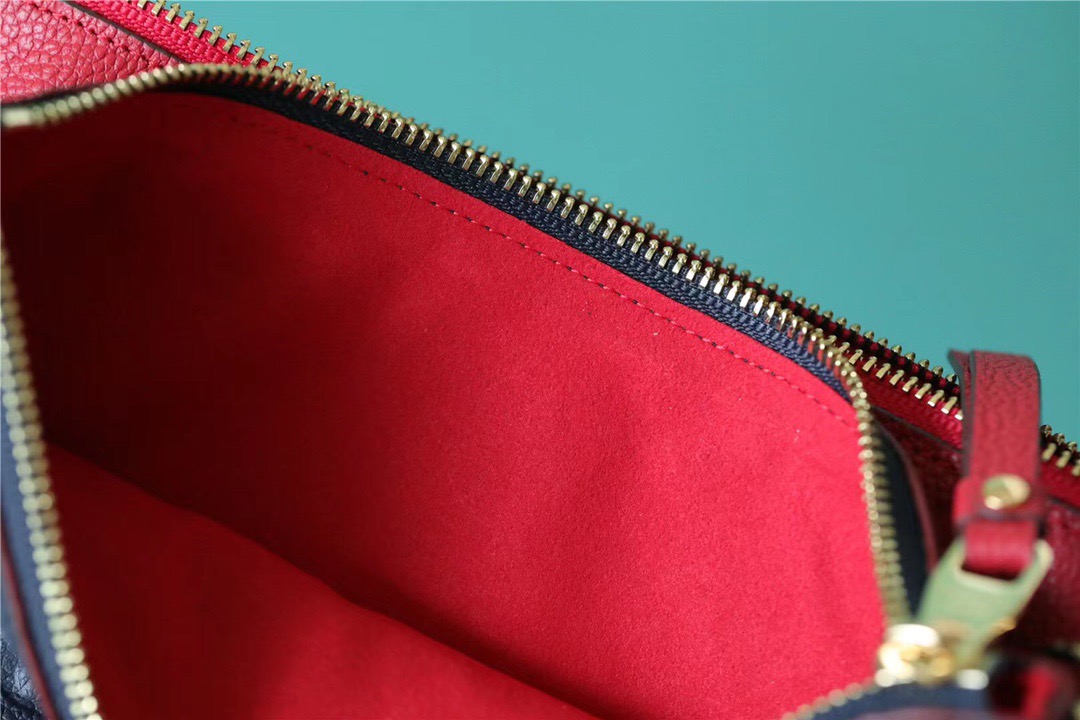 Louis Vuitton Double Zip Pochette Monogram Empreinte Black/Red For Women. Women-s Handbags. Shoulder and Crossbody Bags 7.9in/20cm LV - Soul Replicas