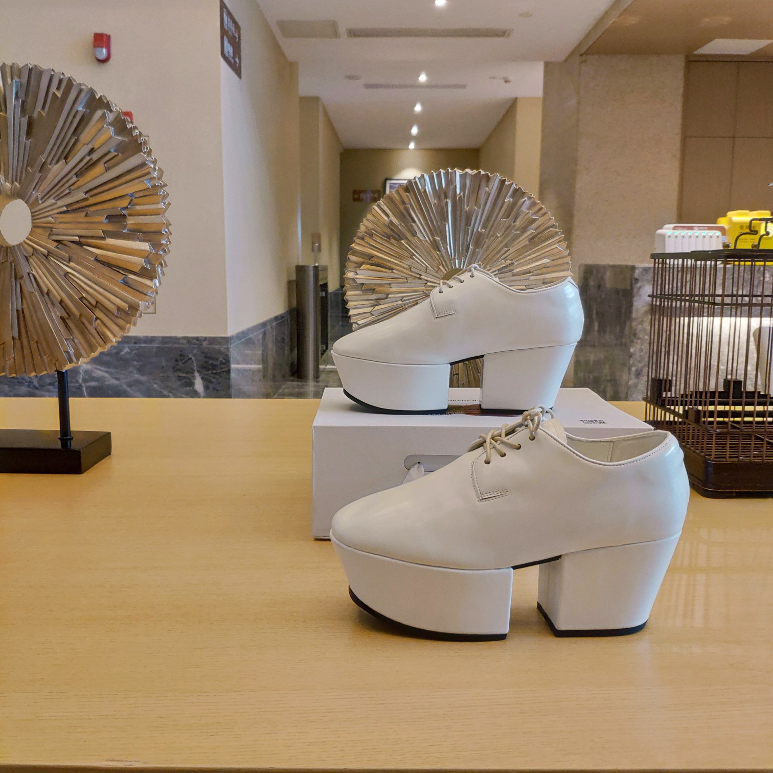 Prada Platform Lace-Ups Shoes White For Women 2.75in/70mm Prada - Soul Replicas