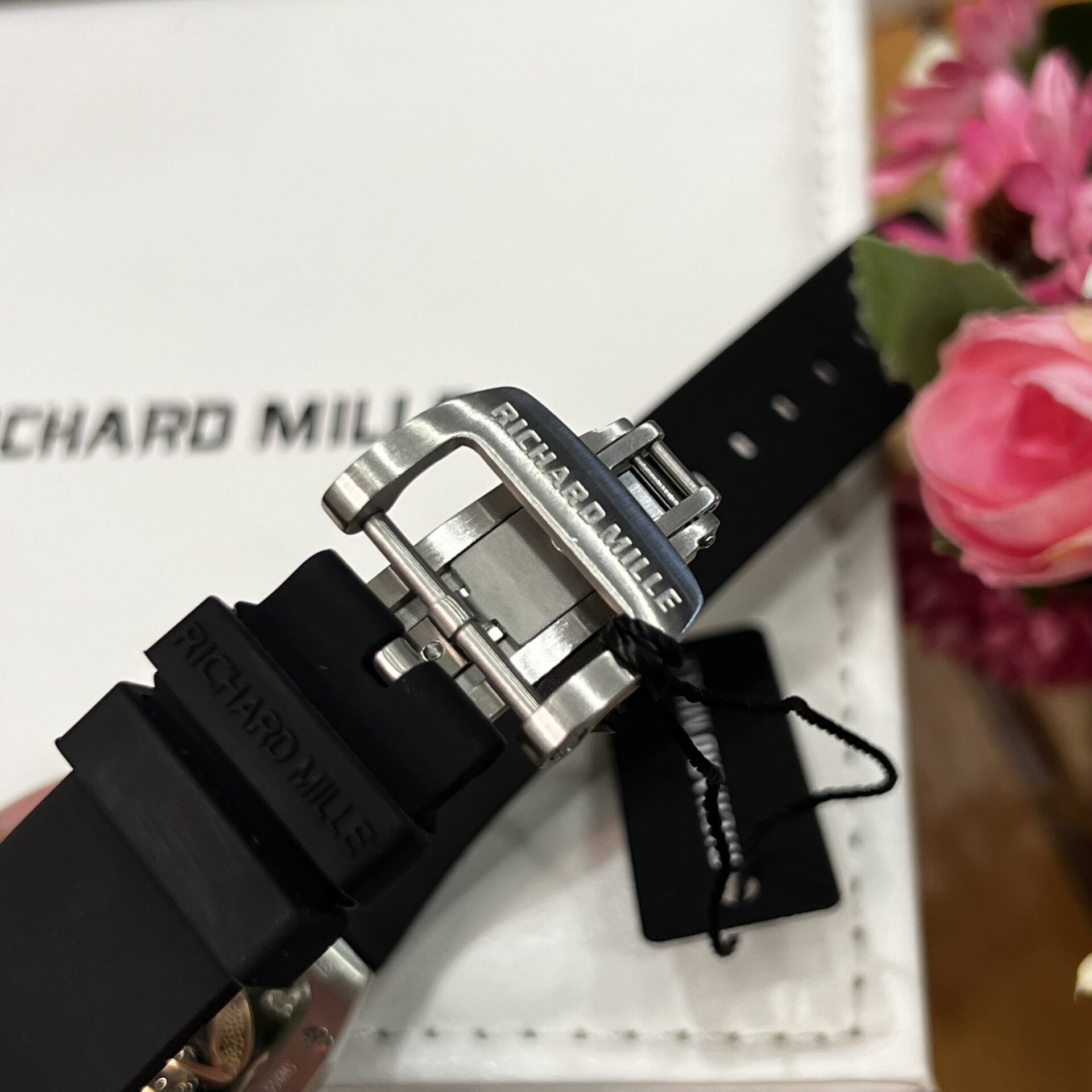 Richard Mille Replica Watch RM007 Black Dial Full CZ 36mm - Soul Replicas