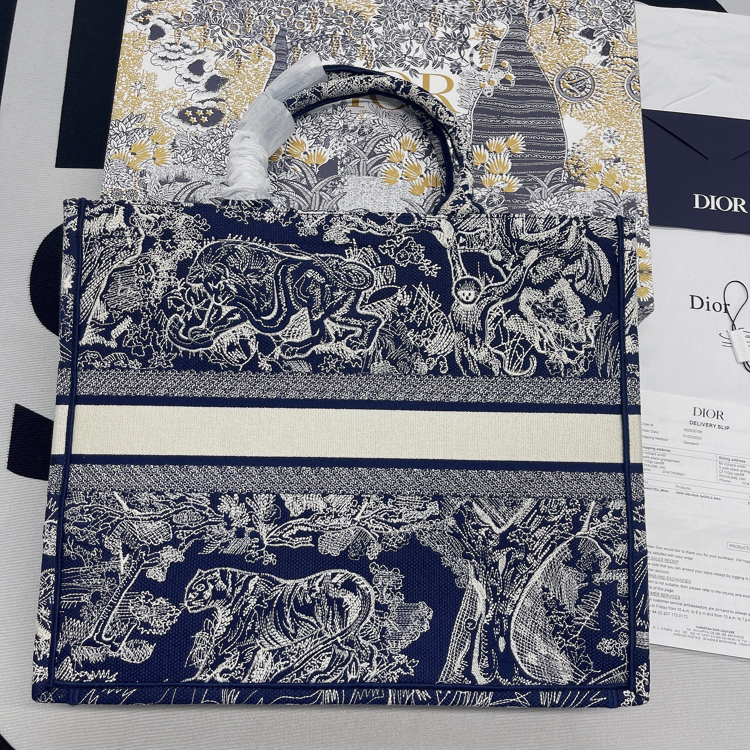 Christian Dior Large Dior Book Tote Blue Multicolor. For Women. Women's Handbags 16.5in/42cm CD M1286ZRGO_M928 - Soul Replicas