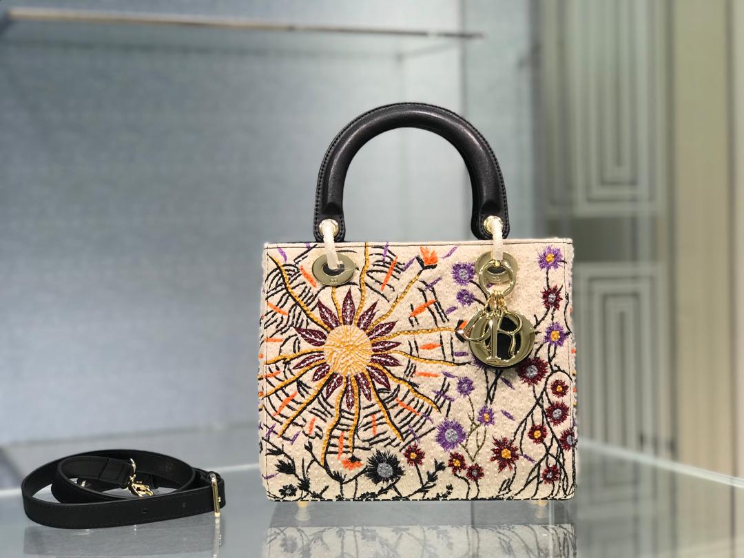 Christian Dior Medium Lady Dior Jardin De Midi Bag Multicolor Beige For Women 9.5in/24cm CD - Soul Replicas